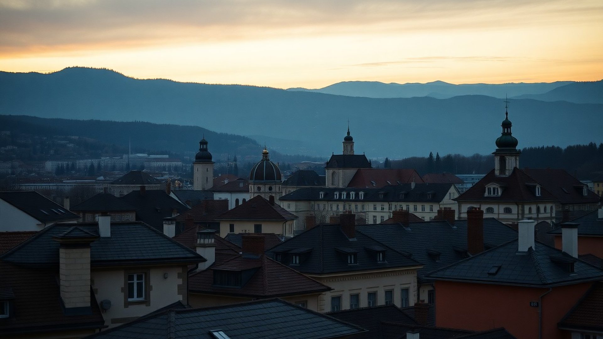 Panorama Ljubljane v zlati uri – simbol diskretnega upravljanja kapitala